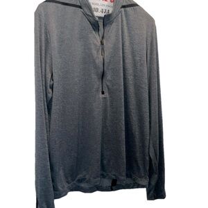 TriMark Jersey Top, SZ Large,  PTP 25”, Length 28”, gray/black color